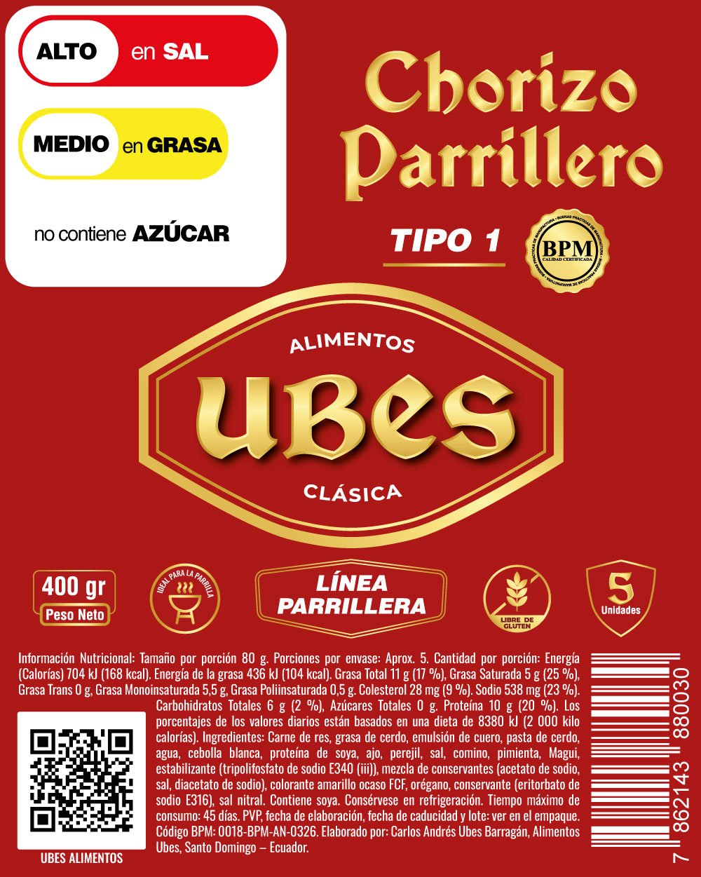 Chorizo Parrillero Clásica