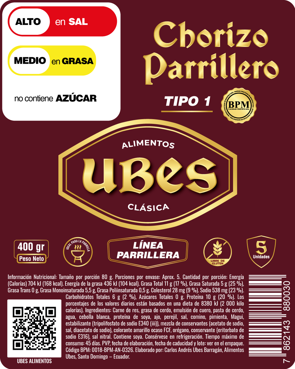 Chorizo Parrillero Clásica
